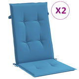 Cojines de silla Vidaxl 2 st alto trasero 120x50x4 cm de tela mixta azul