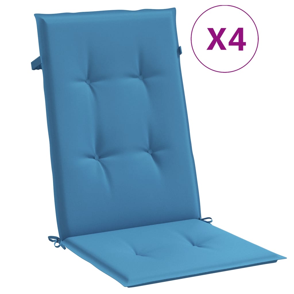 Cuscini da sedia Vidaxl 4 St High Back 120x50x4 Cm Miscelato blu miscelato