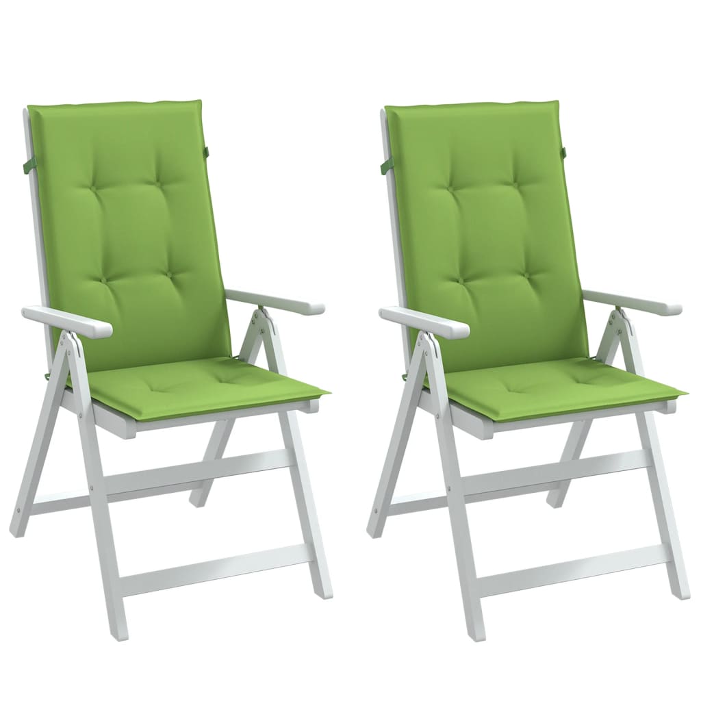 Coussins de chaise Vidaxl 2 st arrière haut 120x50x4 cm en tissu vert mélangé