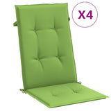 Cojines de silla Vidaxl 4 st alto en la parte posterior 120x50x4 cm de tela mixta verde