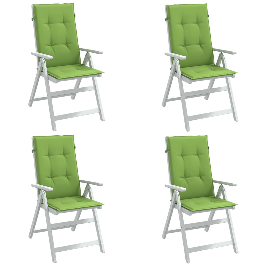 Cuscini da sedia Vidaxl 4 St High Back 120x50x4 cm in tessuto misto verde