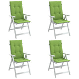 Coussins de chaise Vidaxl 4 ST High arrière 120x50x4 cm Tissu vert mélangé