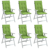 Vidaxl Chair cushions 6 st high back 120x50x4 cm fabric mixed green