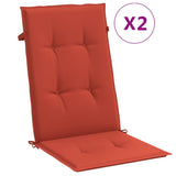 Cojines de silla de Vidaxl 2 st alto trasero 120x50x4 cm de tela mixta roja