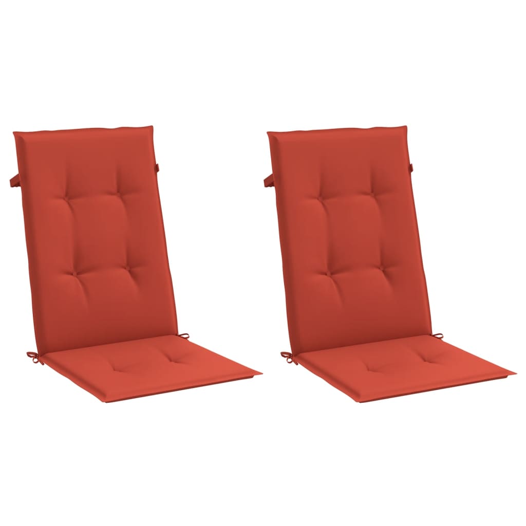 Cojines de silla de Vidaxl 2 st alto trasero 120x50x4 cm de tela mixta roja