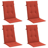 Cojines de silla Vidaxl 4 st alto en la parte posterior 120x50x4 cm de tela mixta roja