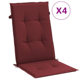 Cuscini da sedia Vidaxl 4 St High Back 120x50x4 cm in tessuto misto rosso