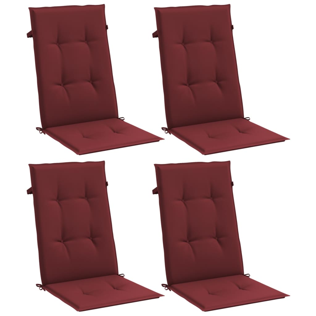 Cuscini da sedia Vidaxl 4 St High Back 120x50x4 cm in tessuto misto rosso