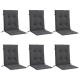 Vidaxl Blaža za stol 6 PCS Nizek nazaj 100x50x4 cm tkanina mešani antracit