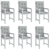 Cojines de silla Vidaxl 6 PCS Back 100x50x4 CM Tabellera de color gris claro