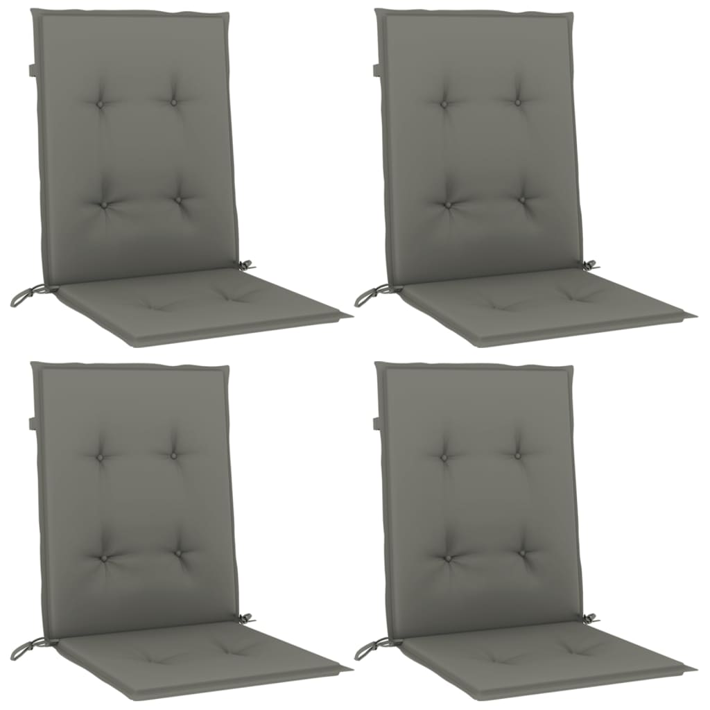 Coussins de chaise vidaxl 4 pcs basses bas 100x50x4 cm tissu gris foncé