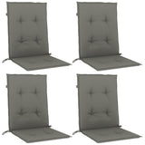 Cojines de silla Vidaxl 4 pcs Back 100x50x4 CM Tabulación Dark Grey