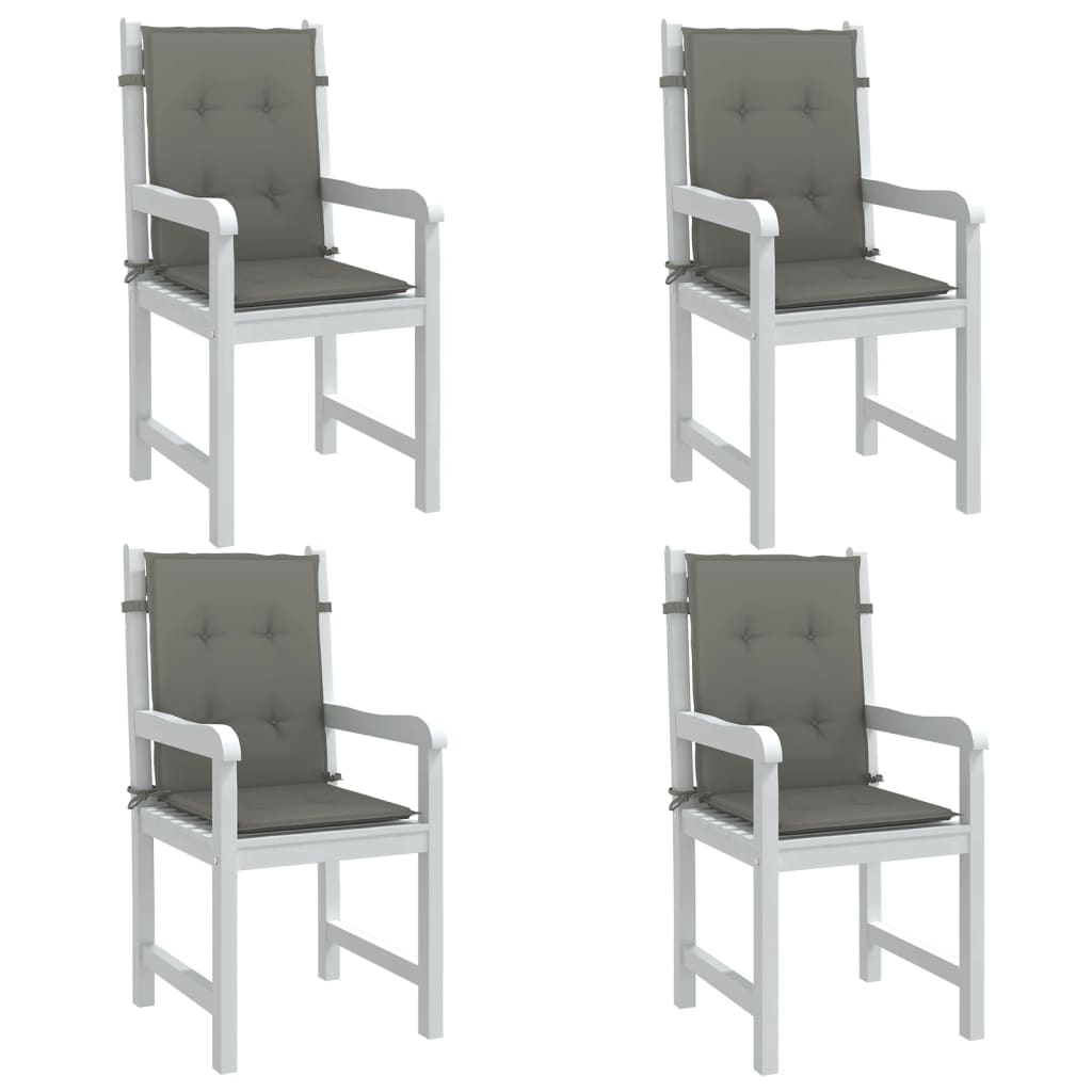 Cojines de silla Vidaxl 4 pcs Back 100x50x4 CM Tabulación Dark Grey