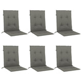 Vidaxl Blaža za stol 6 PCS nizek nazaj 100x50x4 cm tkanina temno siva