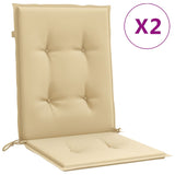 Cojines de silla de Vidaxl 2 pcs liso de 100x50x4 cm de tela beige mixta