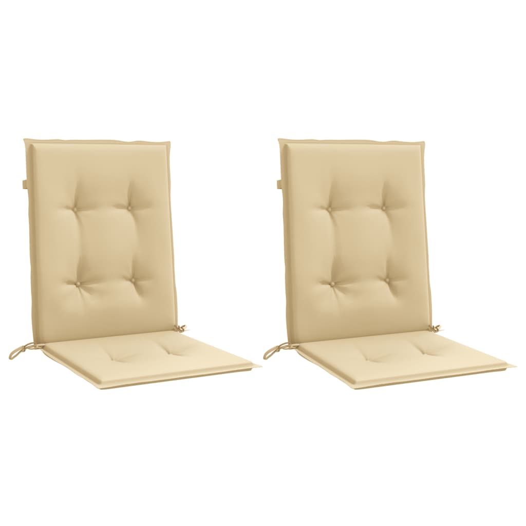 Coussins de chaise vidaxl 2 pcs basses bas 100x50x4 cm en tissu mixte beige