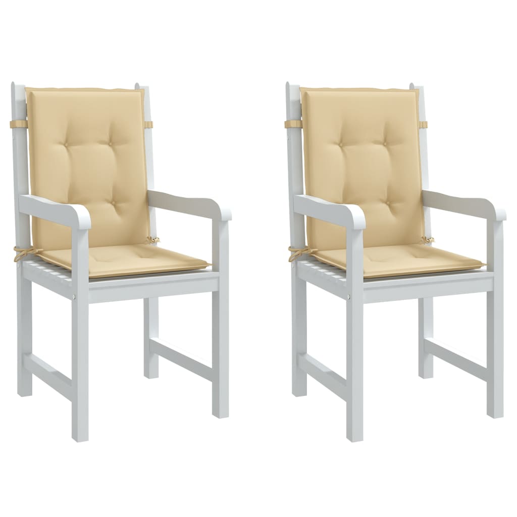 Cojines de silla de Vidaxl 2 pcs liso de 100x50x4 cm de tela beige mixta