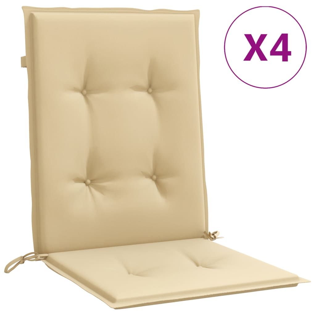 Cojines de silla Vidaxl 4 pcs Back 100x50x4 CM Fabric Beige