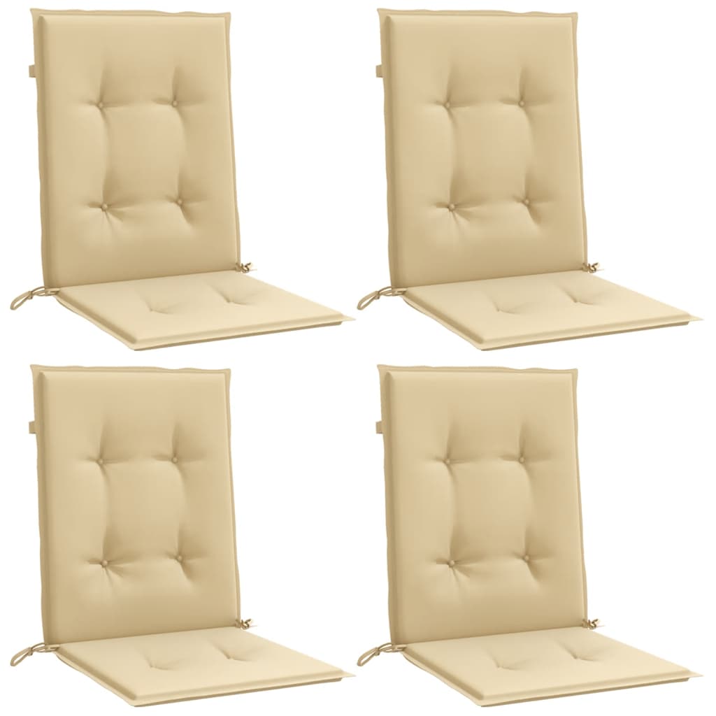 Cojines de silla Vidaxl 4 pcs Back 100x50x4 CM Fabric Beige