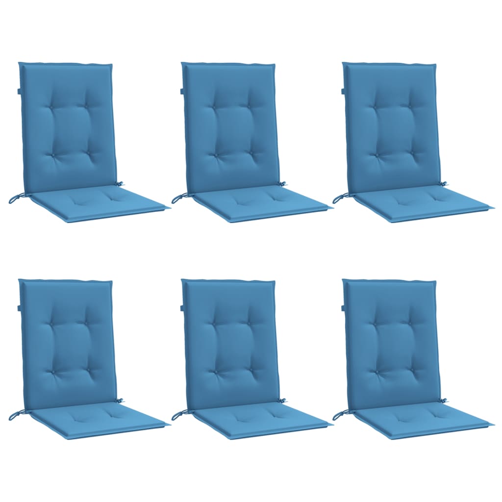 Vidaxl Chair cushions 6 pcs Low back 100x50x4 cm Fabric mixed blue