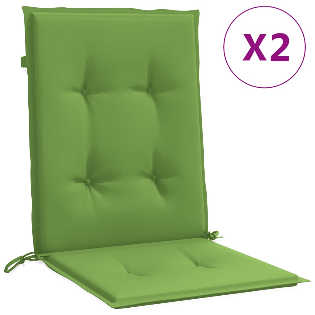 Cojines de silla de Vidaxl 2 pcs Back 100x50x4 CM Fabric de color verde mezclado