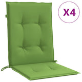 Cojines de silla Vidaxl 4 PCS Back 100x50x4 CM Fabric de color verde mezclado