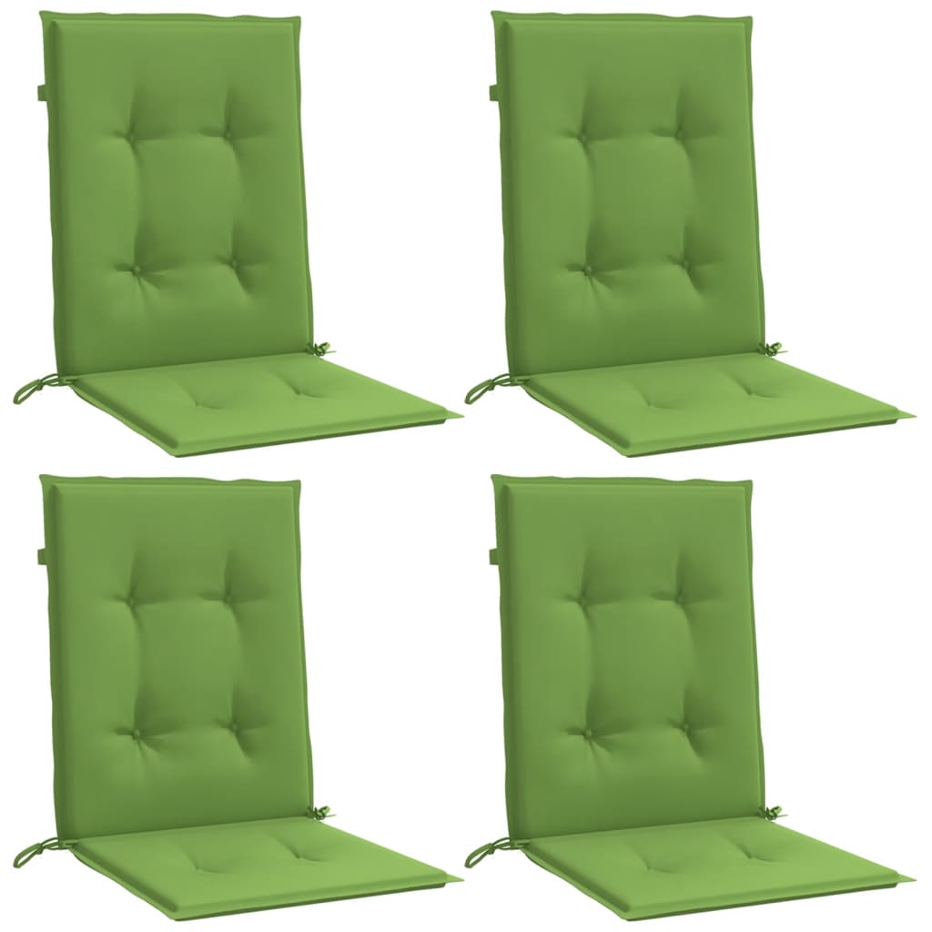 Coussins de chaise Vidaxl 4 pcs basses bas 100x50x4 cm en tissu vert mélangé