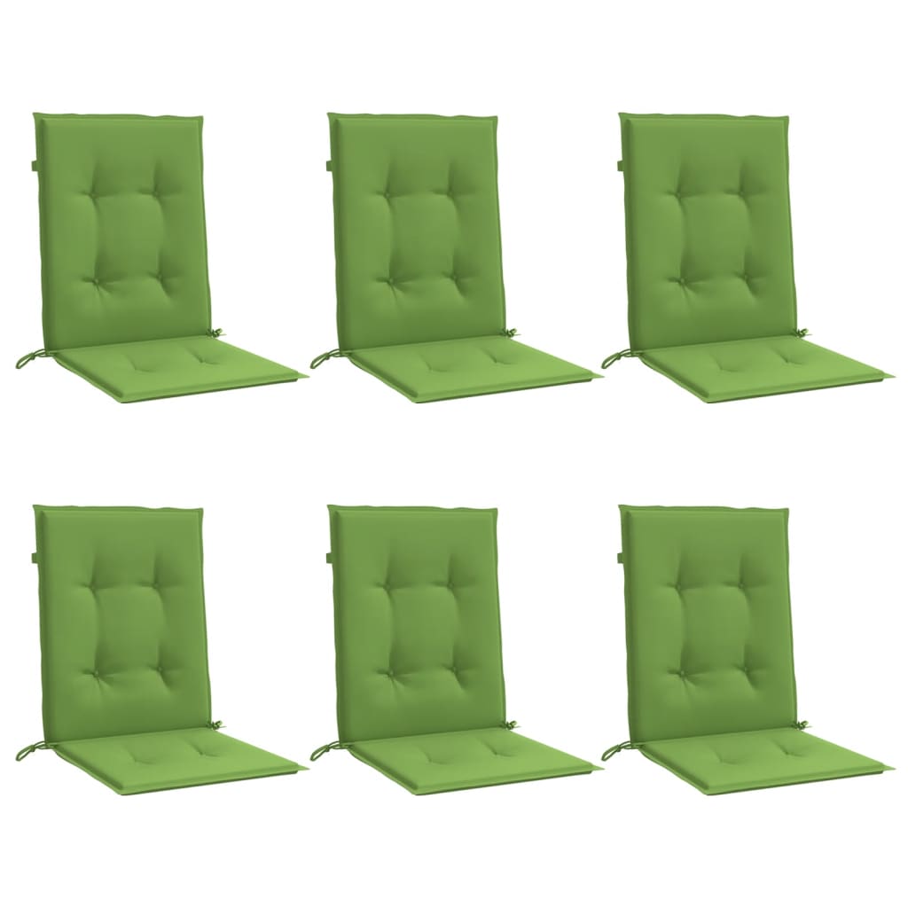 Vidaxl Chair cushions 6 pcs low back 100x50x4 cm Fabric mixed green