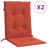 Coussins de chaise vidaxl 2 pcs bas dos 100x50x4 cm en tissu rouge mélangé