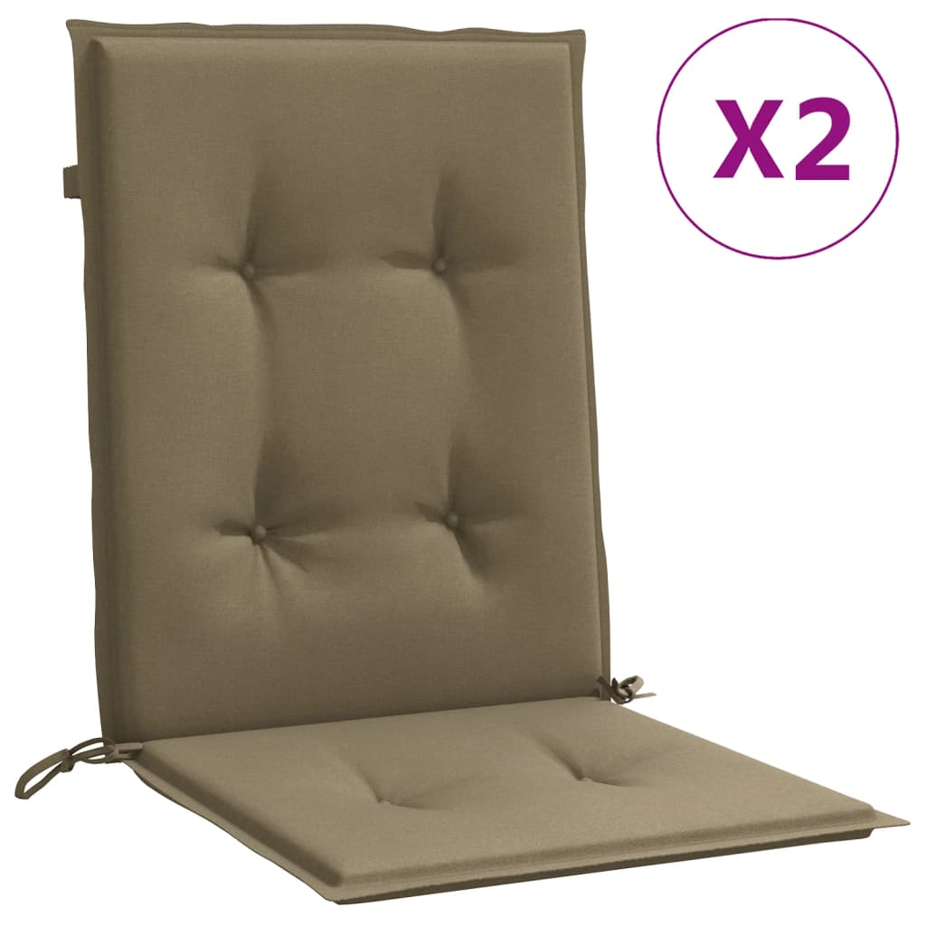 Vidaxl Chair cushions 2 pcs Low back 100x50x4 cm Fabric mixed taupe