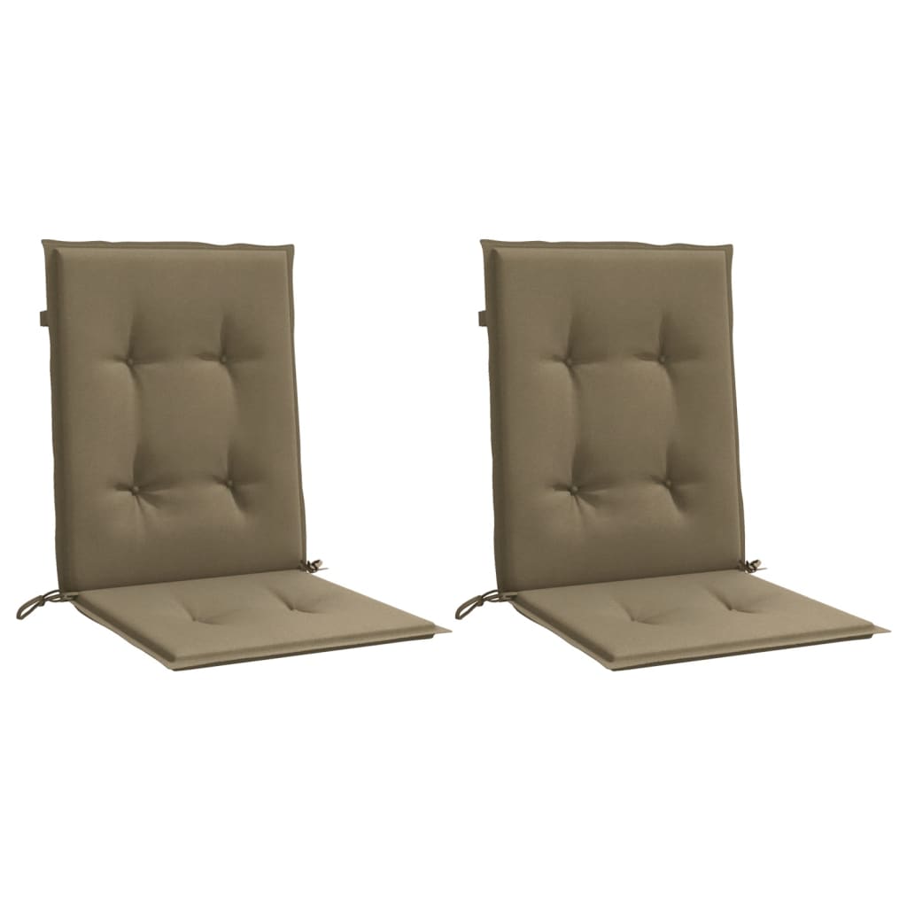 Blazine za stol vidaxl 2 pcs nizki nazaj 100x50x4 cm tkanina mešana taupe