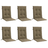 VIDAXL -Stuhlkissen 6 Stcs Low Rücken 100x50x4 cm Stoff gemischt Taupe