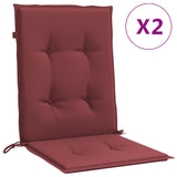 Vidaxl Stuhlkissen 2 Stcs Low Rücken 100x50x4 cm Stoff Mischwein rot