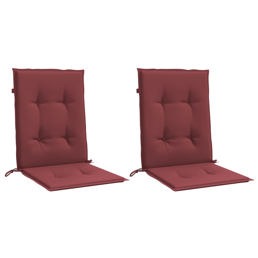 Vidaxl Chair cushions 2 pcs Low back 100x50x4 cm Fabric mixed wine red