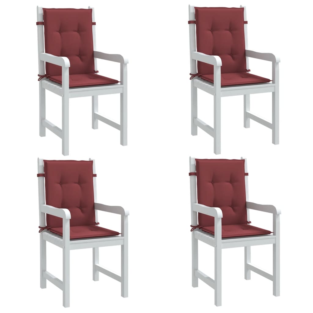 Vidaxl Chair cushions 4 pcs Low back 100x50x4 cm Fabric mixed wine red