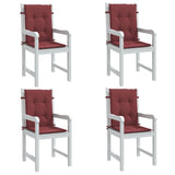 Coussins de chaise vidaxl 4 pcs bas dos 100x50x4 cm de tissu vin mélangé rouge