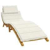 Vidaxl Lounger Blaphion 186x58x3 cm tkanina mešana smetana -obarvana