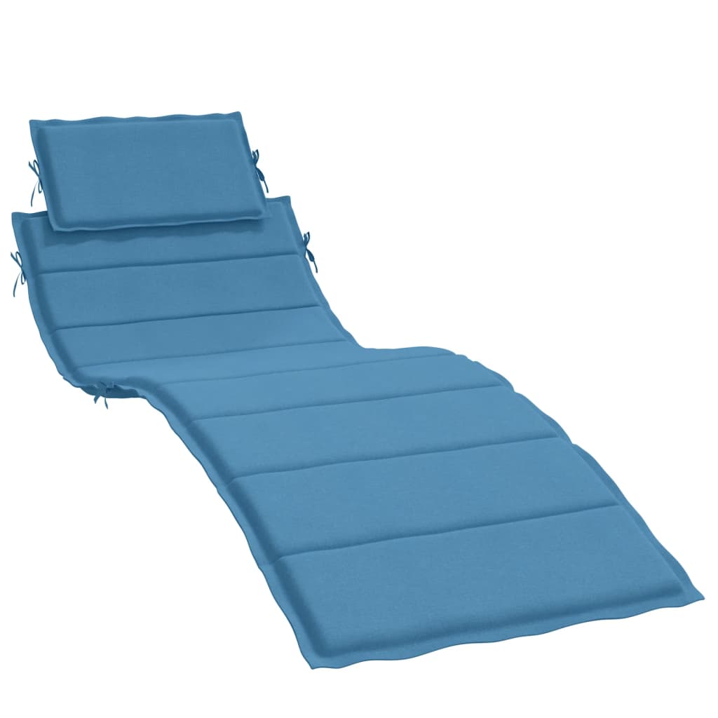 Vidaxl Lounger Cushion 186x58x3 cm Stoff blandet blå