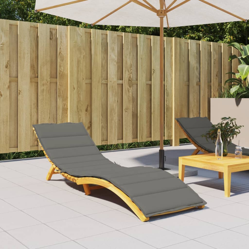 Vidaxl Lounger polštář 200x50x4 cm tkanina smíšená tmavě šedá