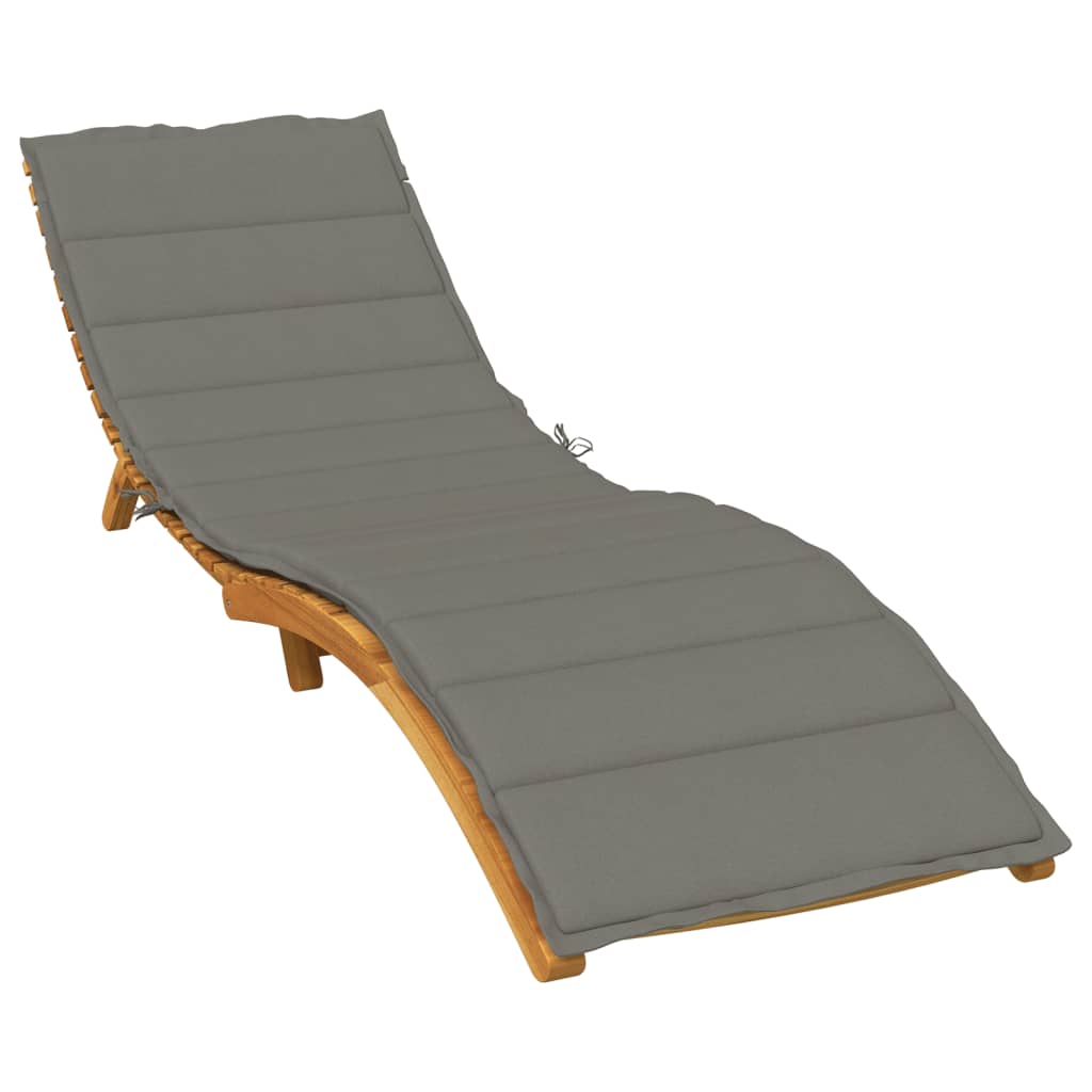 Vidaxl Lounger Kissen 200x50x4 cm Stoff gemischt dunkelgrau