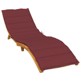 Vidaxl Lounger polštář 200x50x4 cm tkanina smíšená víno červená