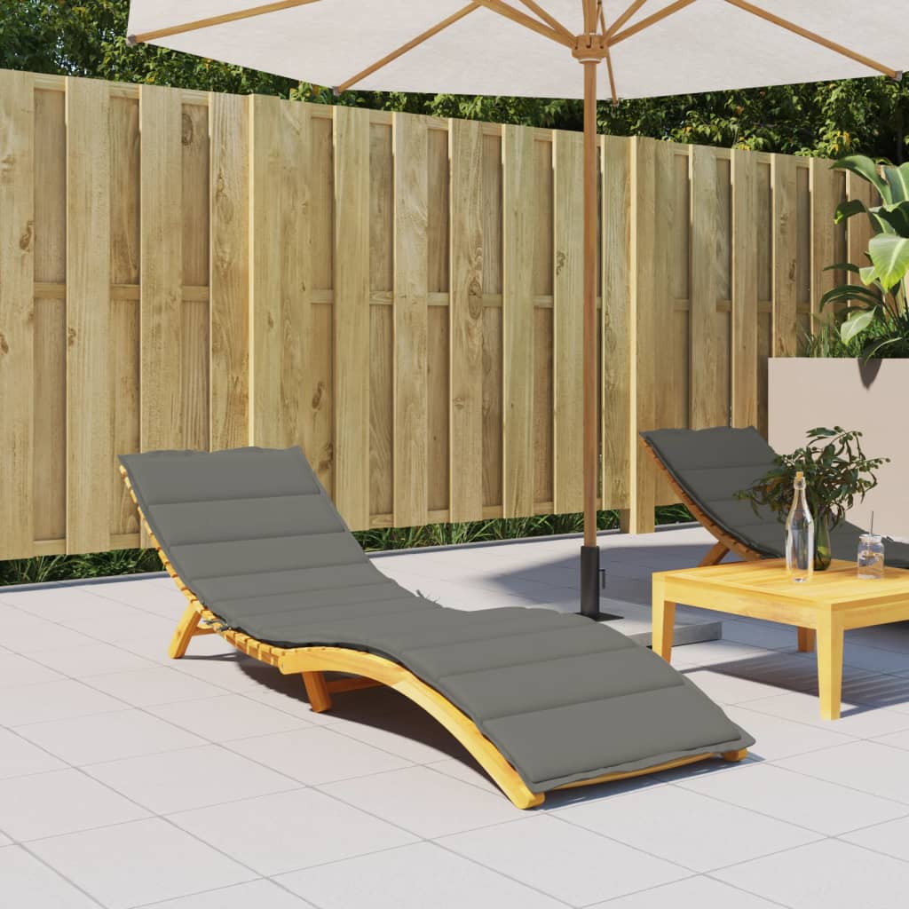 Vidaxl Lounger Kissen 200x60x4 cm Stoff gemischt dunkelgrau