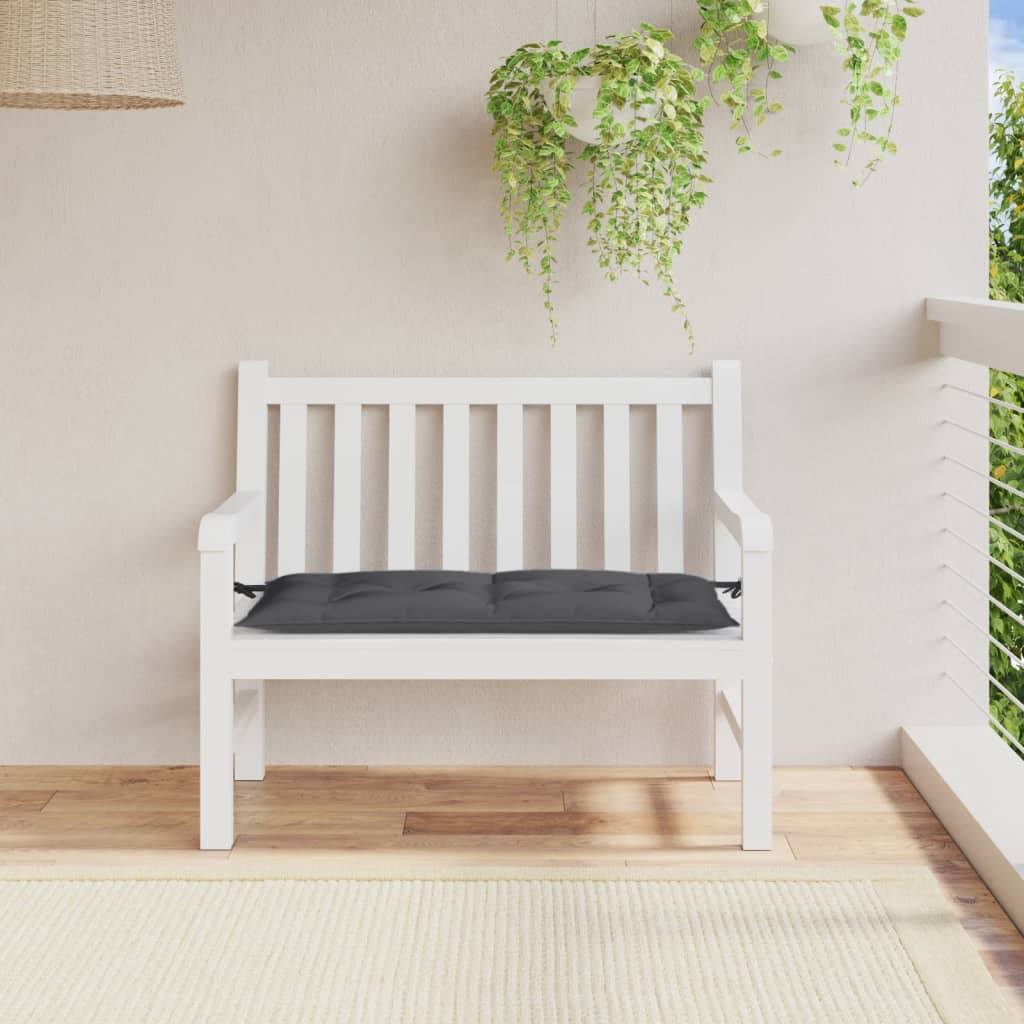 Vidaxl Garden Bench Pushion 100x50x7 cm stof Blandet antracit -farvet