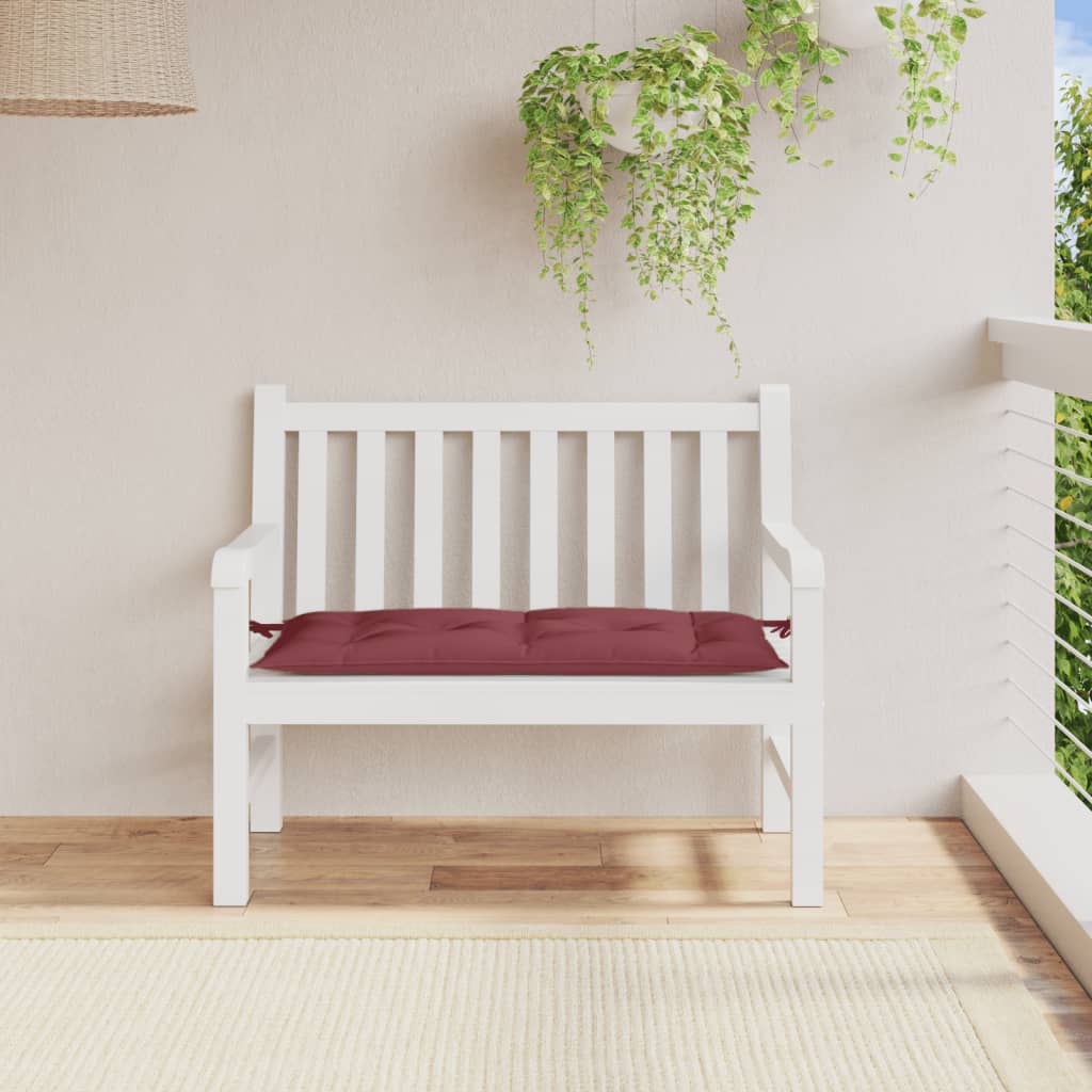 Vidaxl Garden Bench Cushion 100x50x7 CM Fabric Wine Red rojo