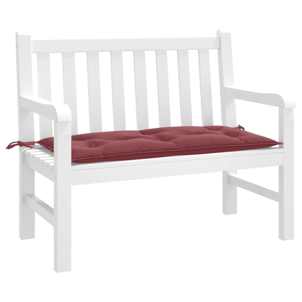 VIDAXL Garden Bench Blaža 100x50x7 cm tkanina mešano vino rdeče