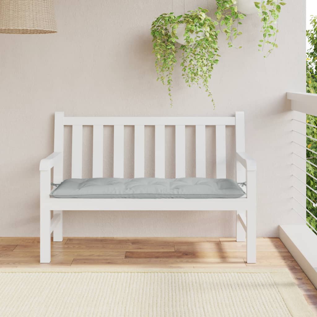 Vidaxl Garden Bench Pushion 120x50x7 cm Stof blandet lysegrå