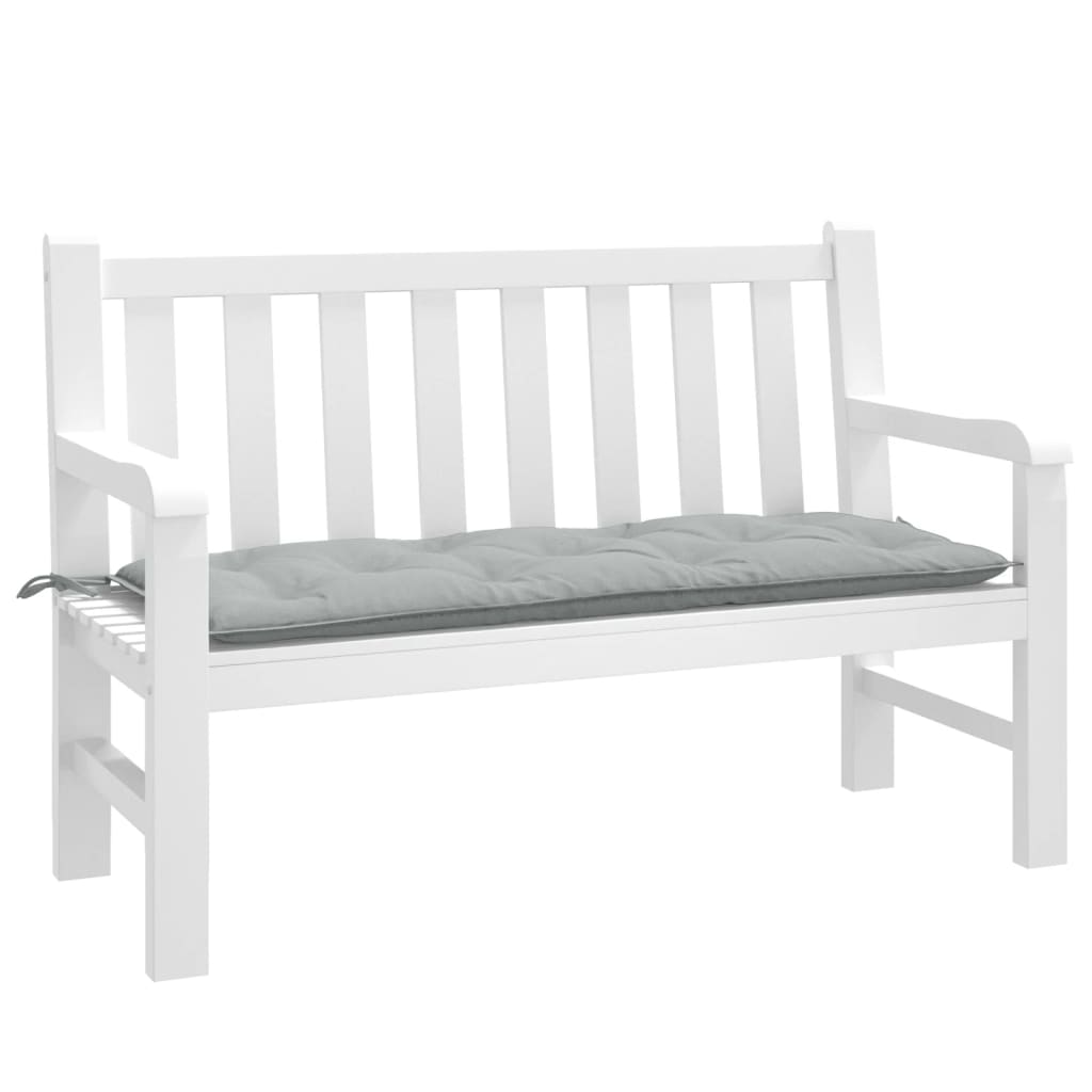 Vidaxl Garden Bench Pushion 120x50x7 cm Stof blandet lysegrå