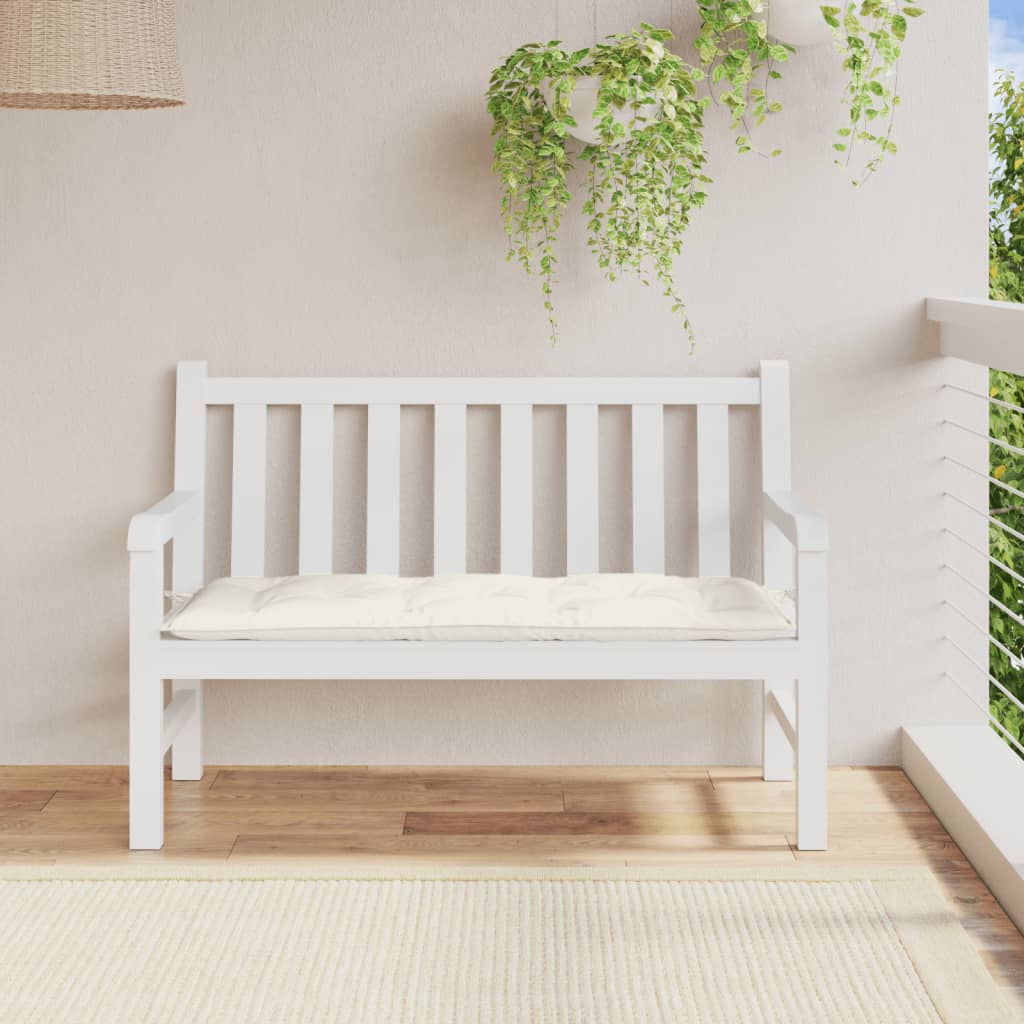 Vidaxl Garden Bench Pushion 120x50x7 cm stof Blandet fløde -farvet