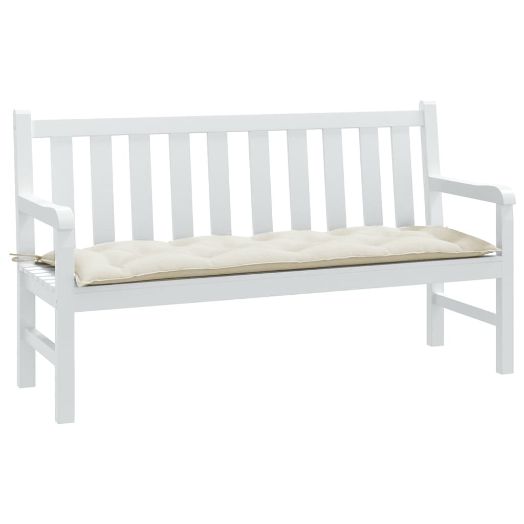 Vidaxl Garden Bench Cushion 150x50x7 cm stoff Mixed Cream -farget