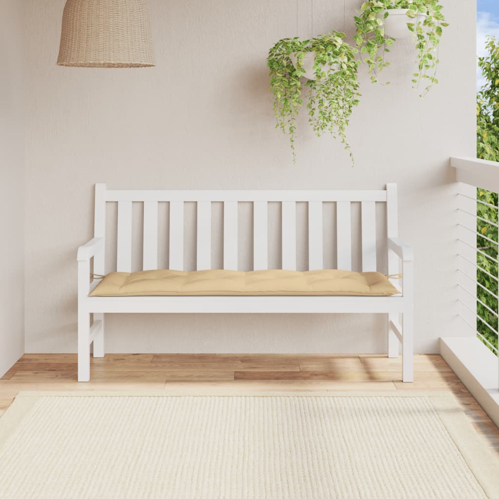 Vidaxl garden bench cushion 150x50x7 cm fabric mixed beige